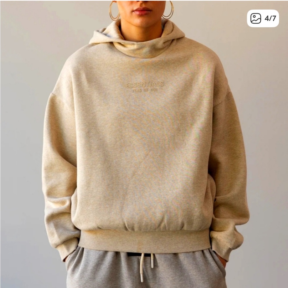 Fear of God Essentials Ink Hoodie Heather Gold / Beige